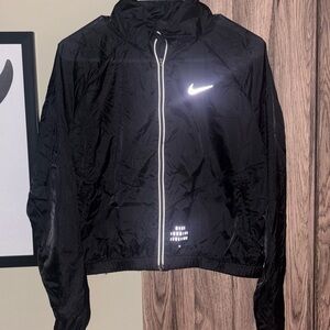 Nike Black Lightweight Reflective Logo Windbreaker